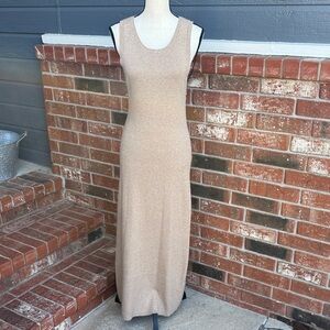 Splendid McCall Ribbed Knit Maxi Sweater Dress Size Large NWT Tan Brown Coastal